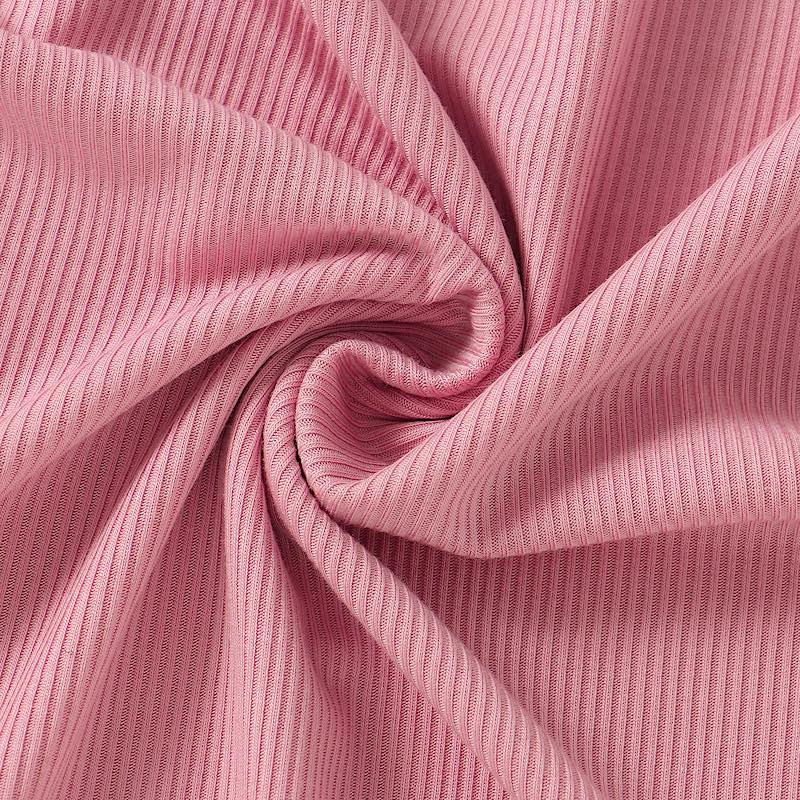 Stretchy Bamboo O Neck Short Sleeve Ribbed Women Nightgowns Short, Women Lounge Dress B014 Carnation Pink